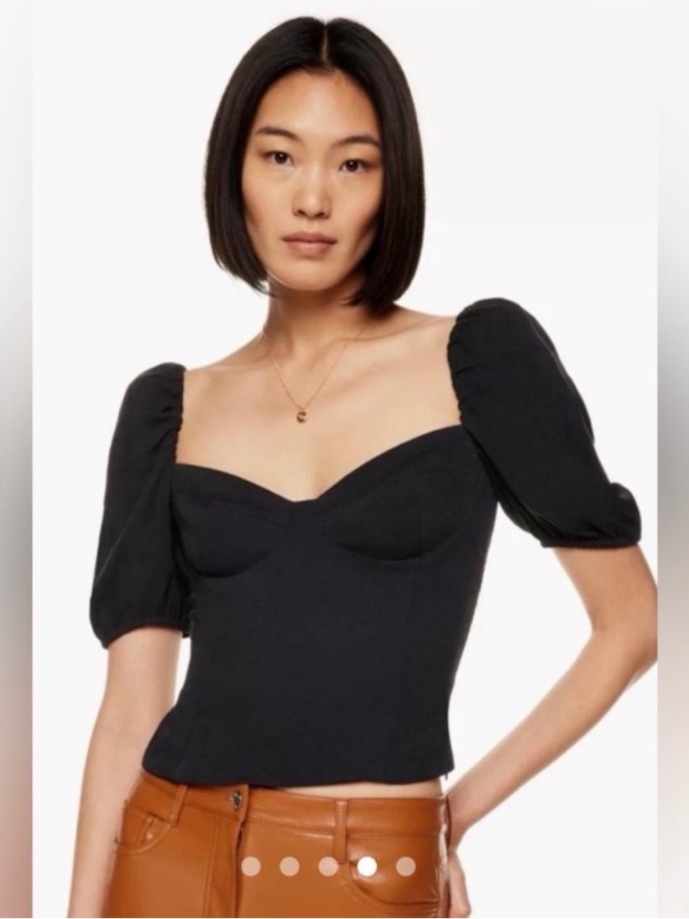 Wilfred novella blouse Puff Sleeve Corset Top